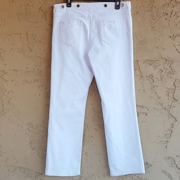 Cache' Vintage White Rhinestone Grommet Jeans - Picture 4 of 7